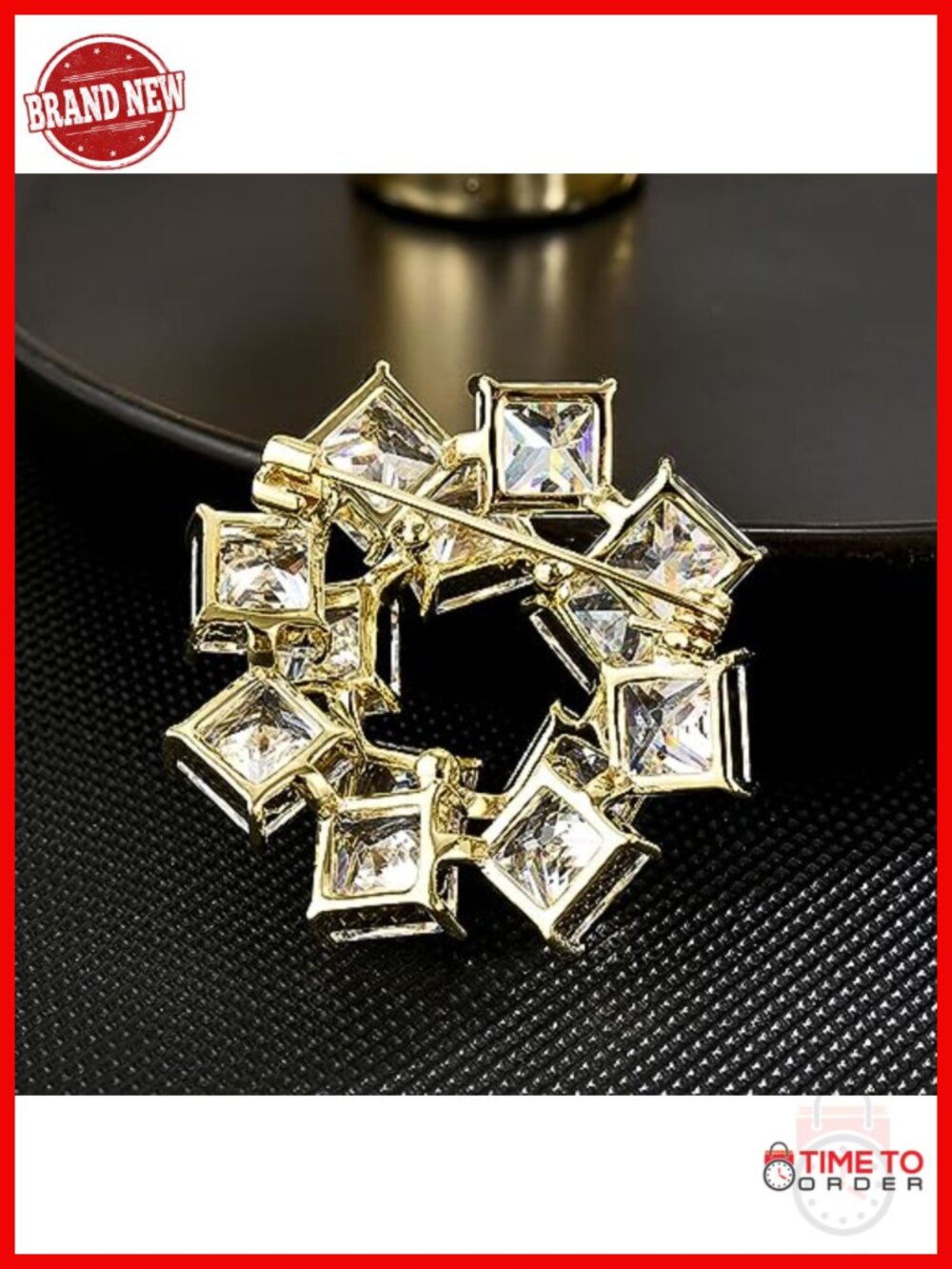 Elegant Flower Pearl Brooch Gold Plated Copper Pin for Women - Picture 4 of 4